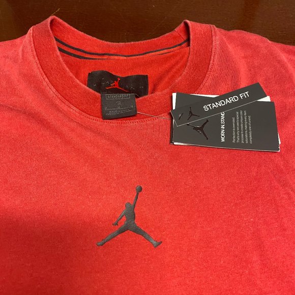 Air Jordan Mens Red Jumpman DA2694-687 Standard Fit Comfort Pullover T Shirt - Picture 2 of 5